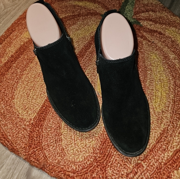 Born Shoes - BORN Black Suede Zipper Boots 8.5M NICE!!